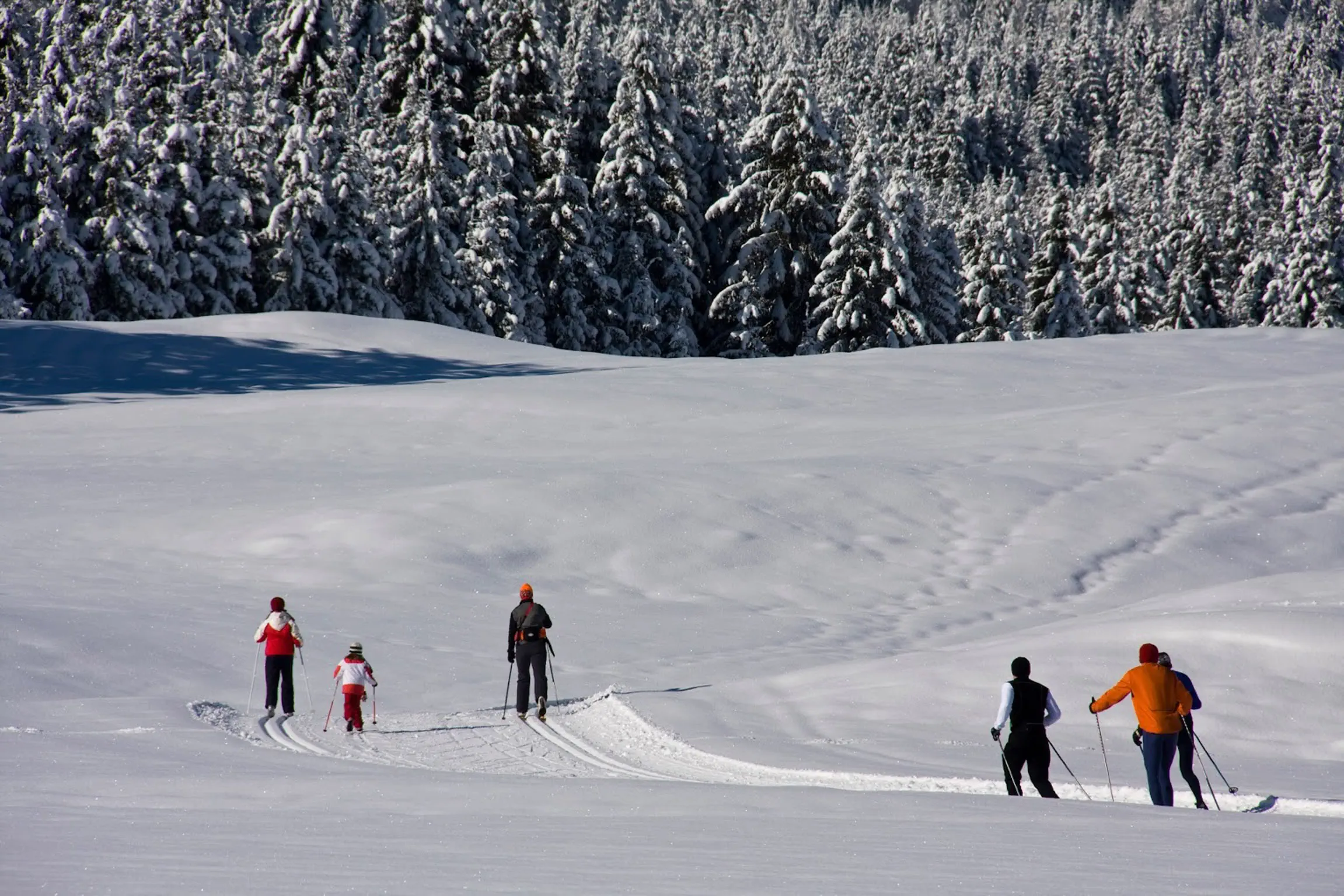 Langlaufen im Winter am Weissensee